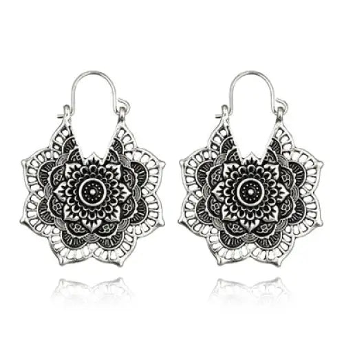 Boucle d’Oreilles Mandala - Argent Antique