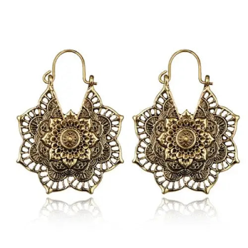 Boucle d’Oreilles Mandala - Or Antique