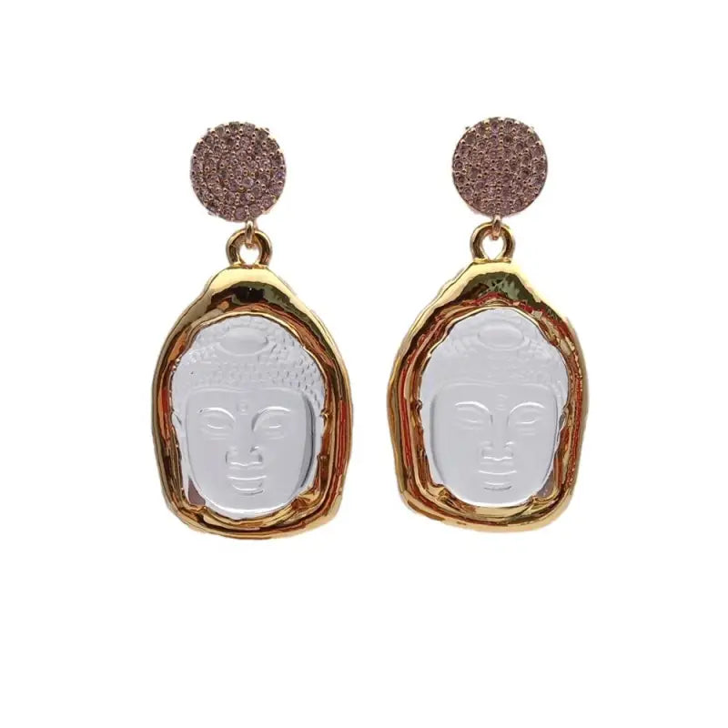 Boucles d’oreilles Bouddha Or / Quartz