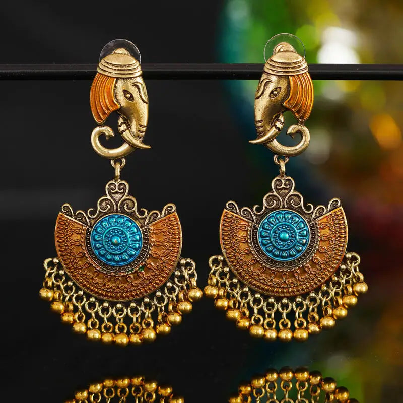 Boucles d’oreilles éléphant d’asie - Orange