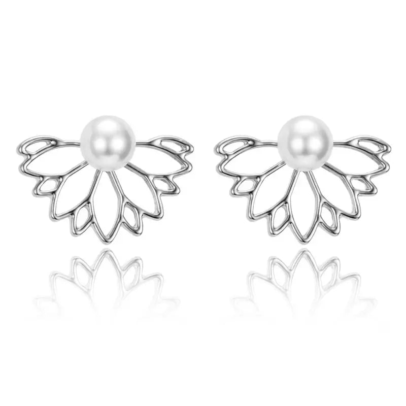 Boucles d’oreilles fleur de lotus Perle