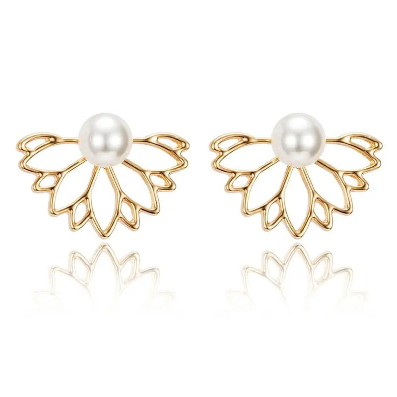 Boucles d’oreilles fleur de lotus Perle - Or
