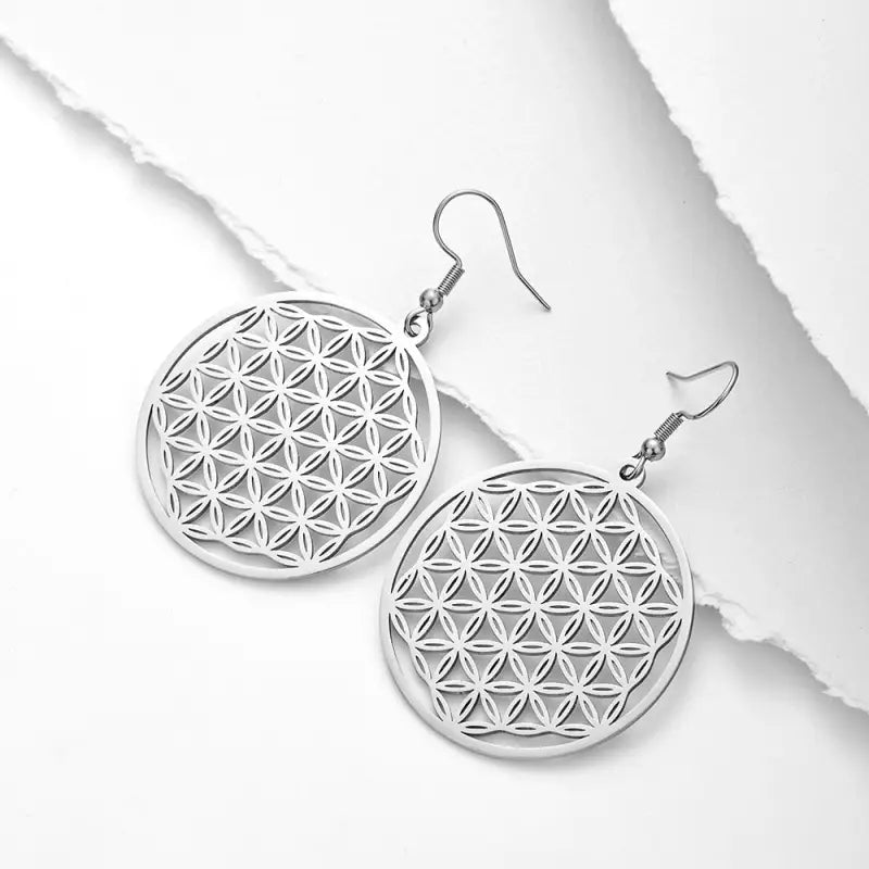 Boucles d’oreilles Fleur de Vie - Détails (Argent)