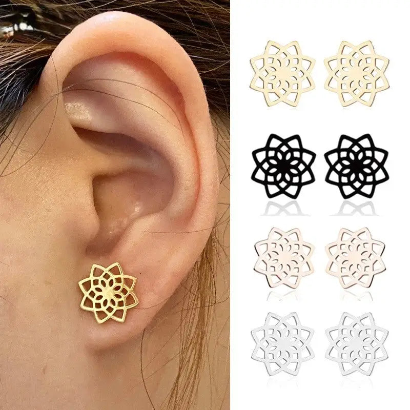 Boucles d’oreilles Fleur de vie simple