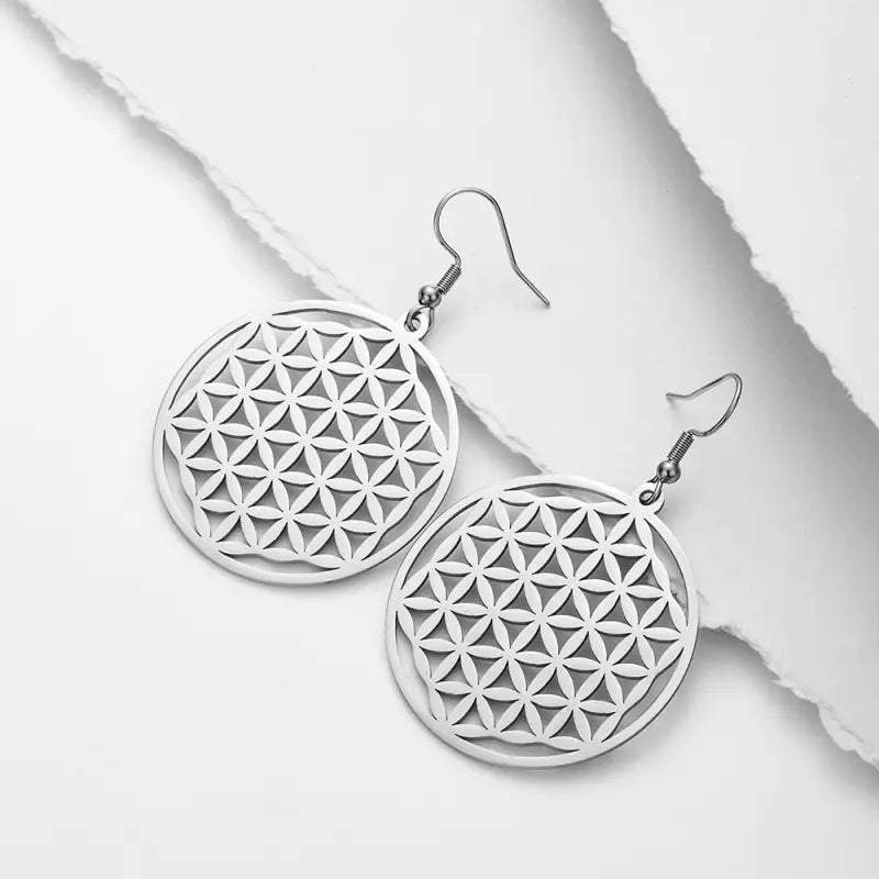 Boucles d’oreilles Fleur de Vie - Simple (Argent)