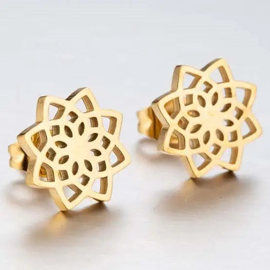 Boucles d’oreilles Fleur de vie simple - Or