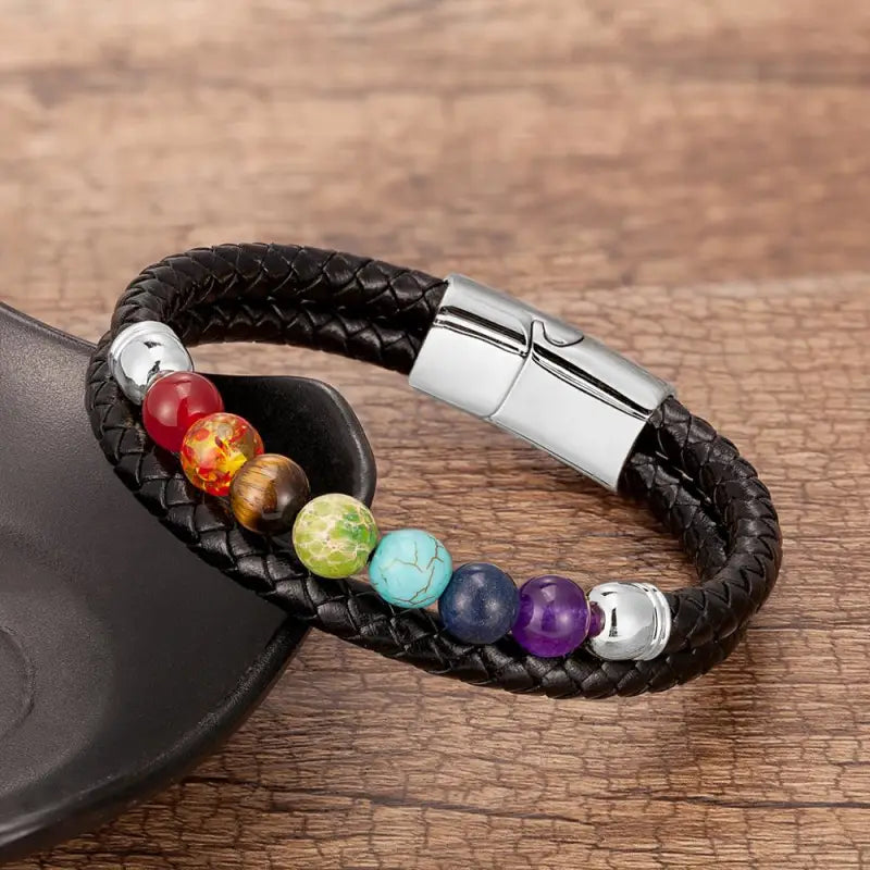 Bracelet 7 Chakra Homme - Argent / China / 19cm