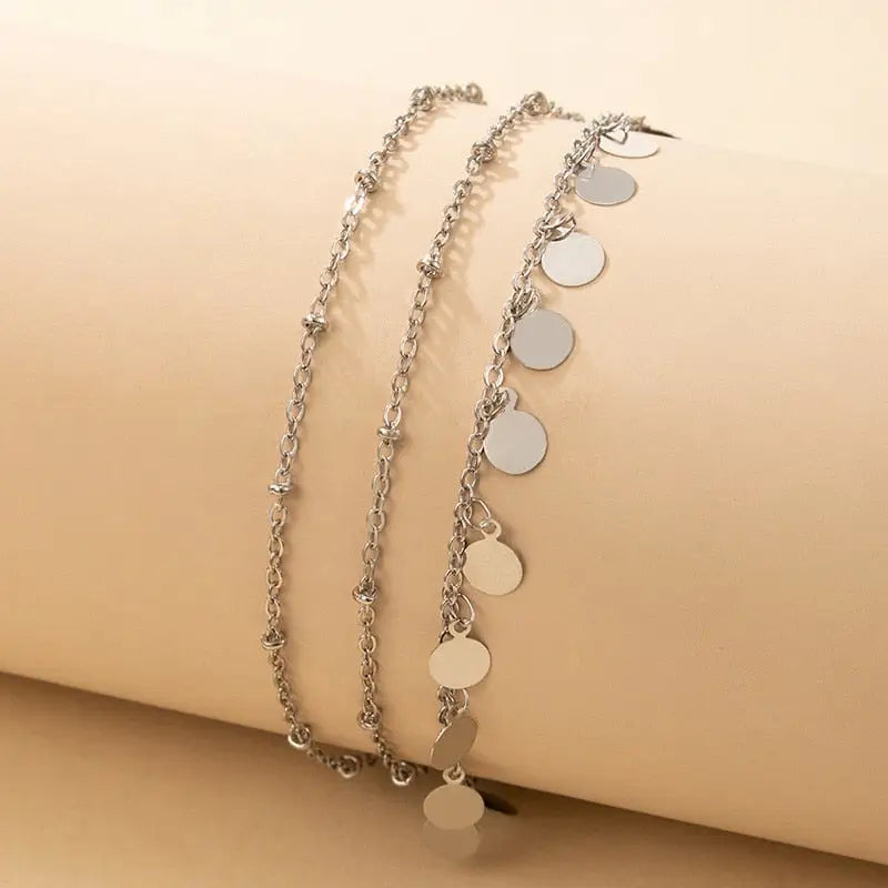 Bracelet de cheville Bouddhiste - Argent