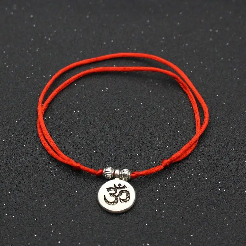Bracelet de cheville Bouddhiste Rouge