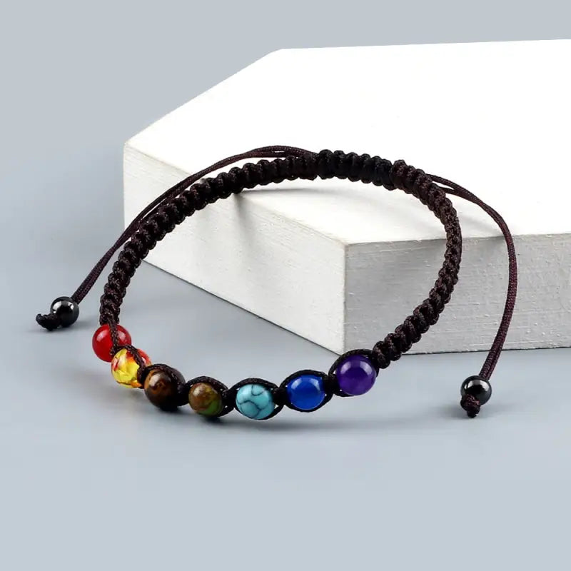Bracelet Perles 7 Chakra - Café