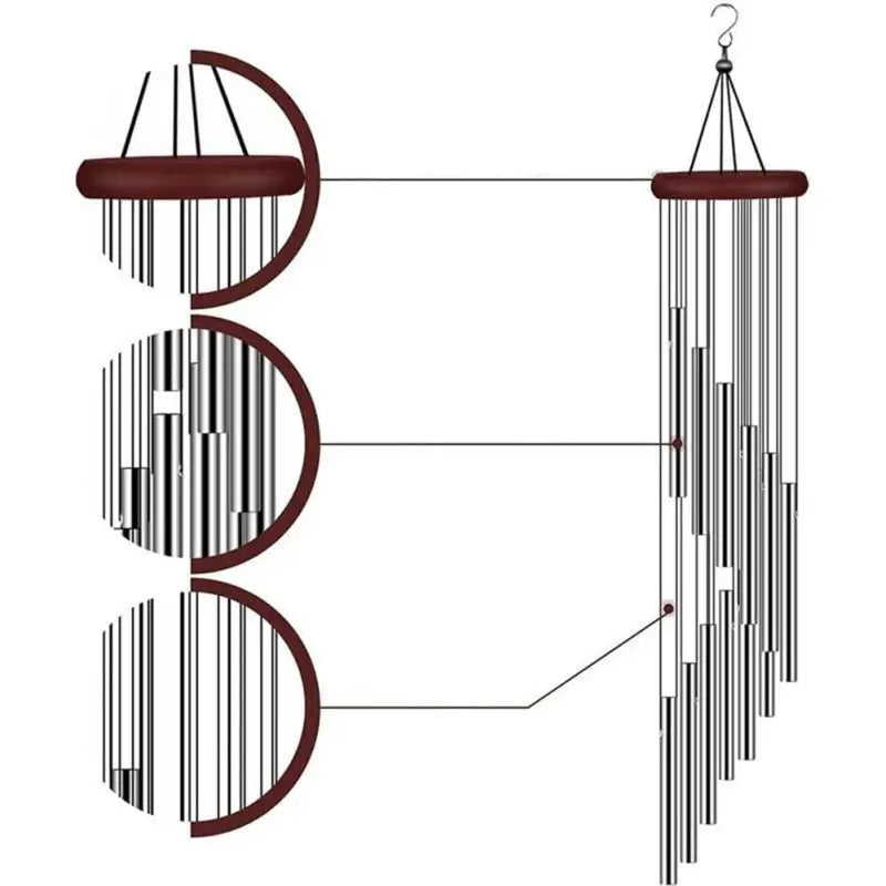 Carillon à vent 12 tubes