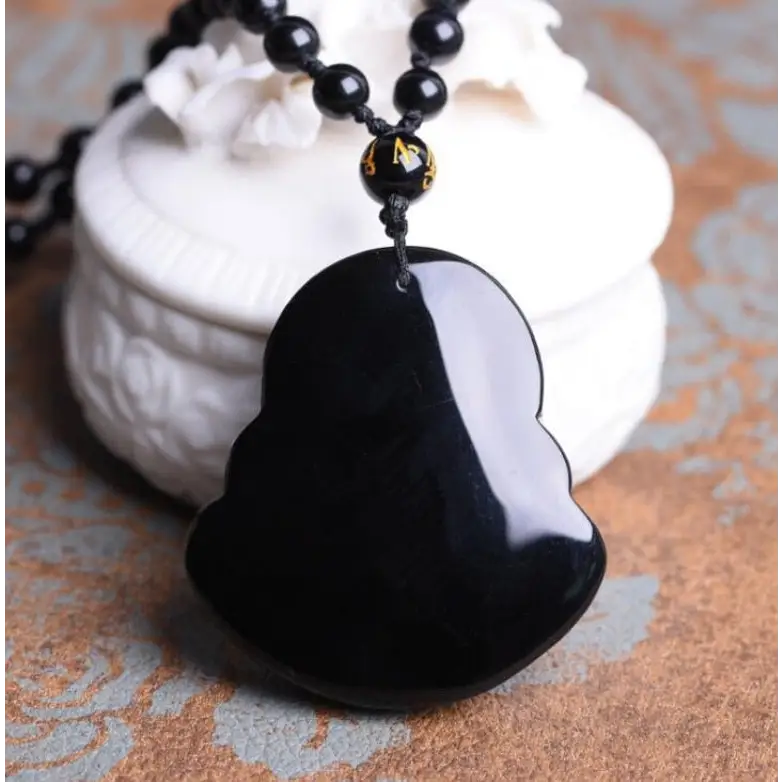 Collier Bouddha rieur Noir