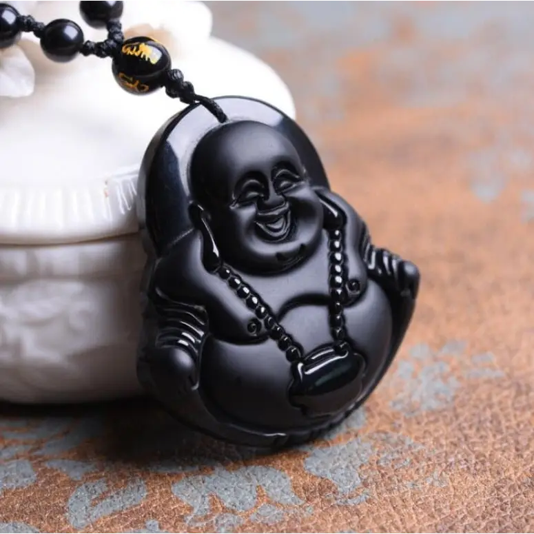 Collier Bouddha rieur Noir