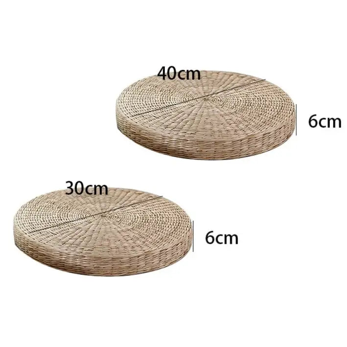 Coussin de méditation en paille Tissée