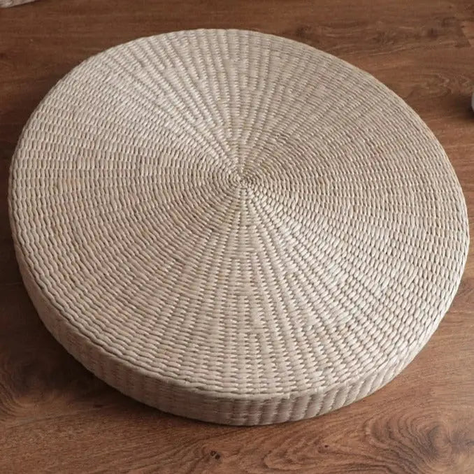 Coussin de méditation en paille Tissée