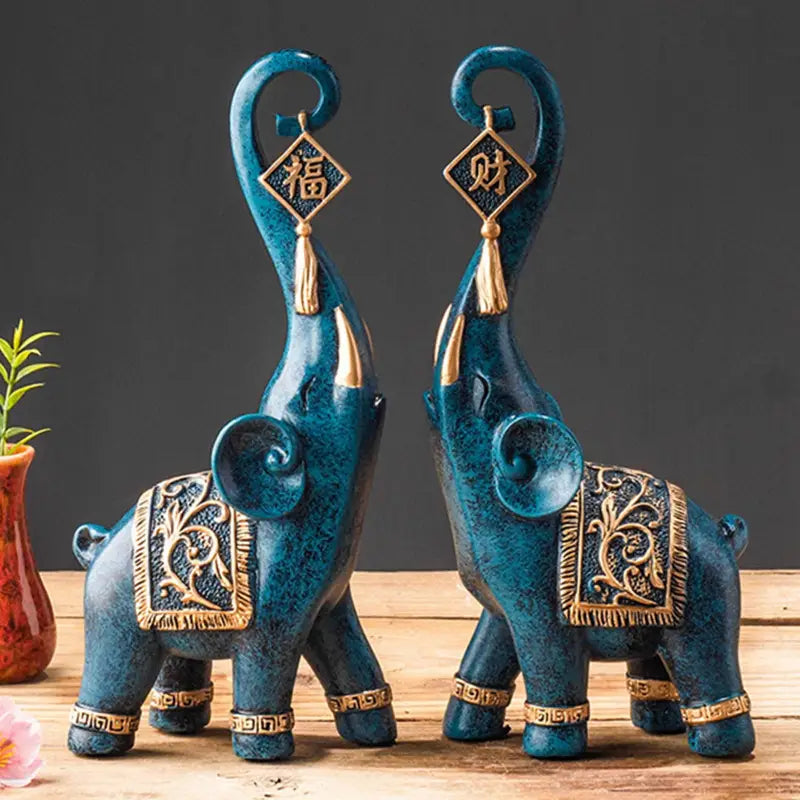 Double Statues Eléphant d’Asie