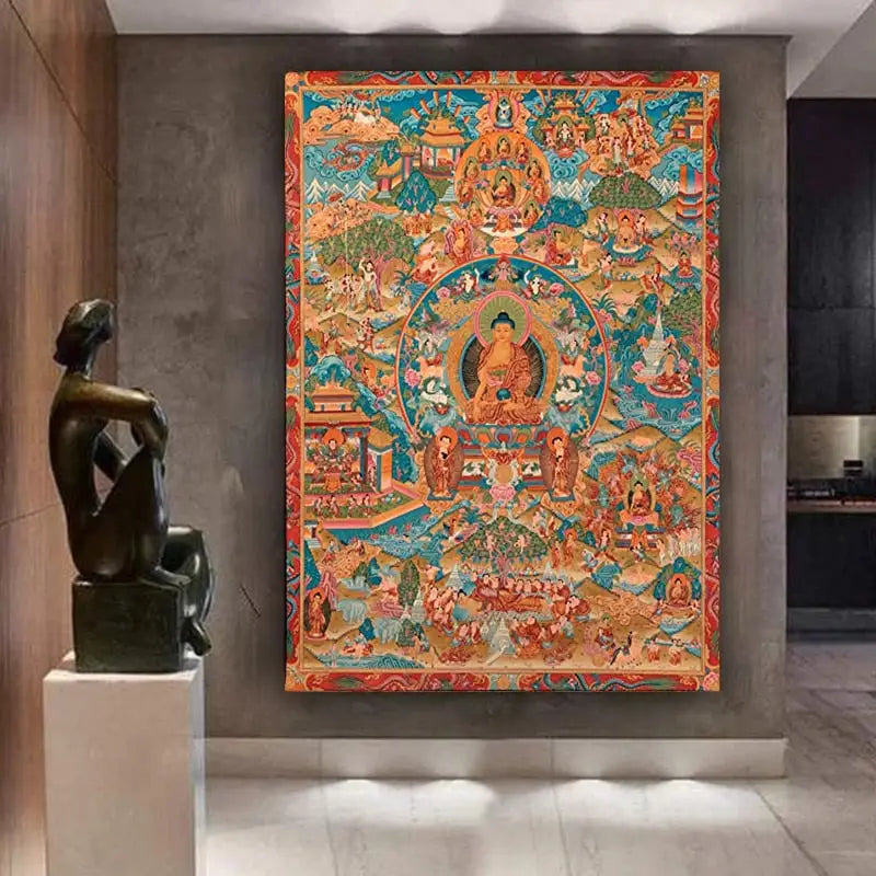 Grand Tableau Bouddhiste Thangka