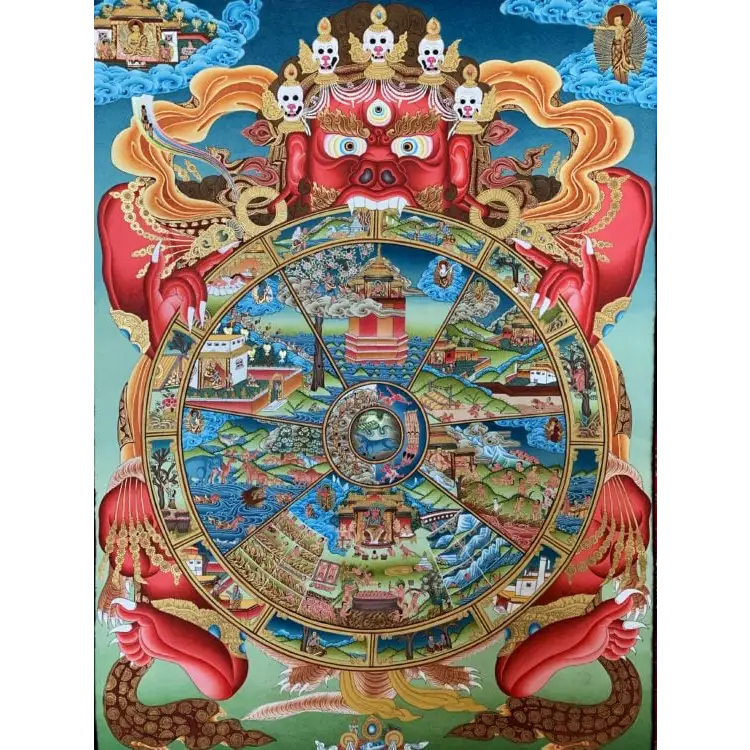 Grand Tableau Bouddhiste Thangka - PF13878 / 90x135CM NO