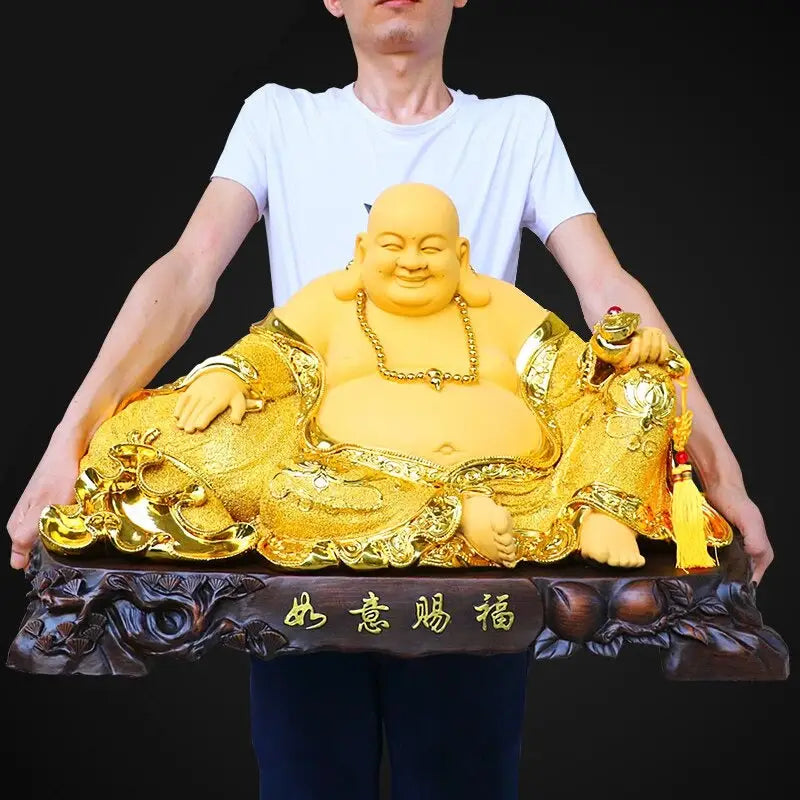 Grande statue de bouddha rieur assis