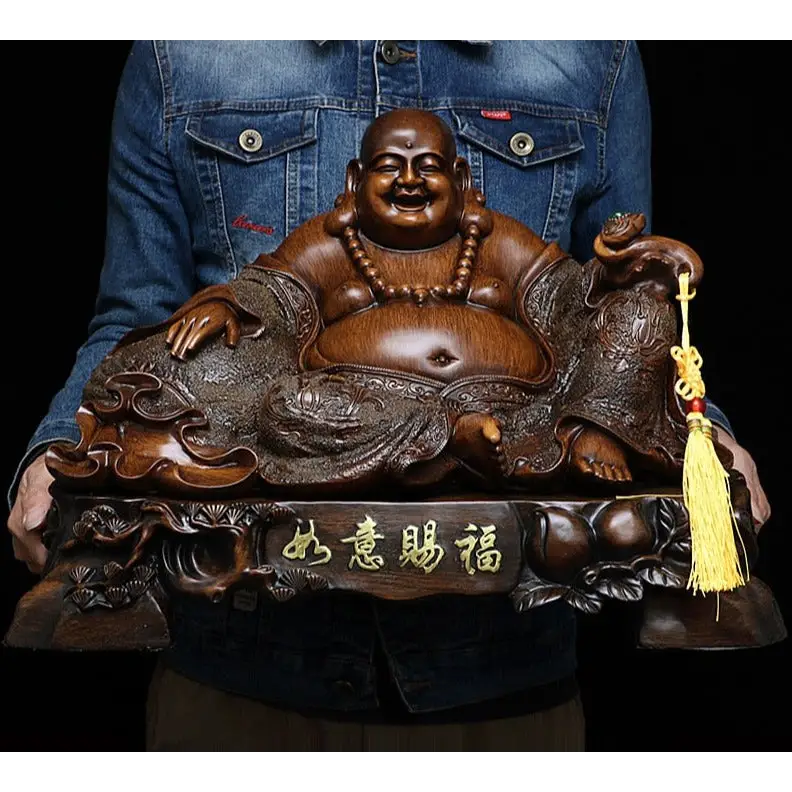 Grande statue de bouddha rieur assis
