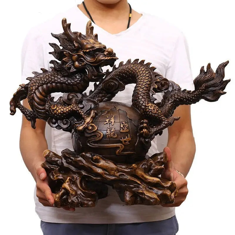 Grande Statue Dragon Chinois