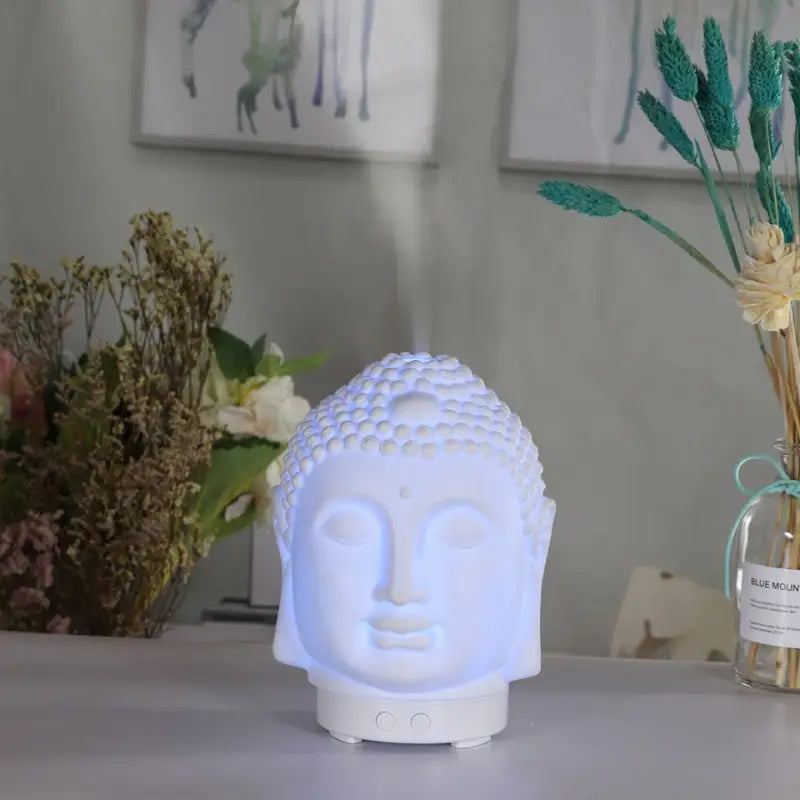 Humidificateur d’air tête de Bouddha - Bois Blanc