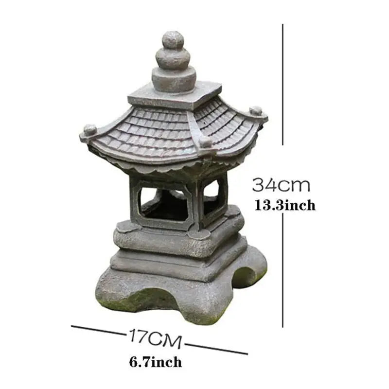 Lanterne Asiatique Solaire de Pagode - Quadrilatère