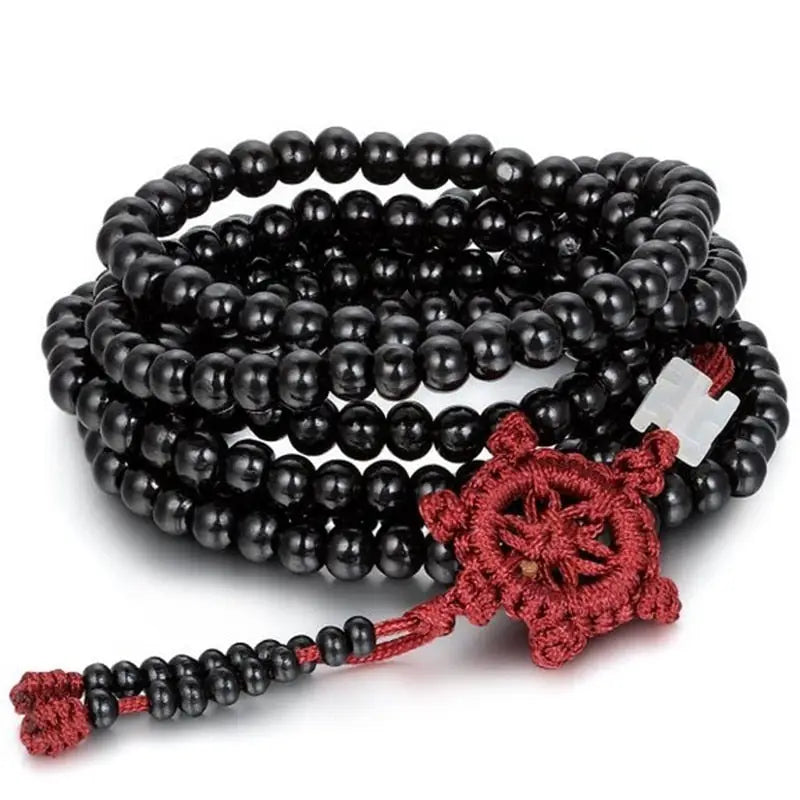 Mala Tibétain en bois de santal - Noir Profond