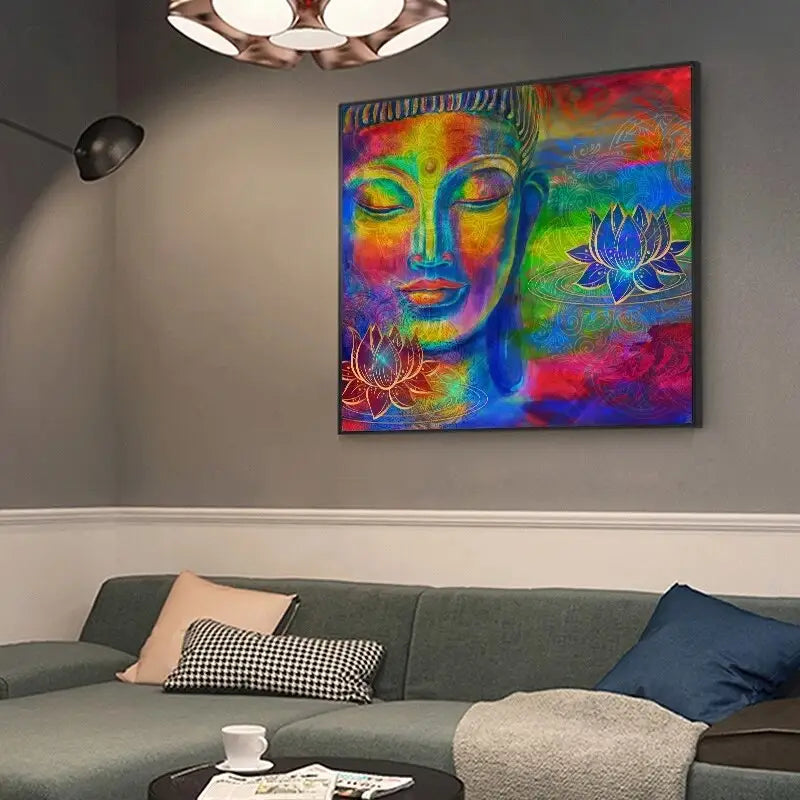 Peinture multicolore de Bouddha