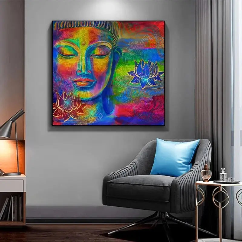 Peinture multicolore de Bouddha