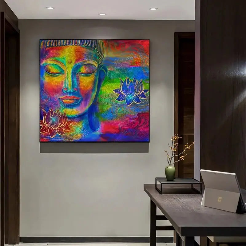 Peinture multicolore de Bouddha