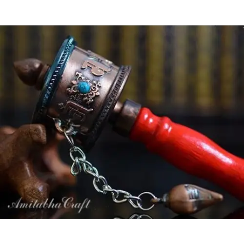 Petit moulin à prières à main - Cuivre Rouge