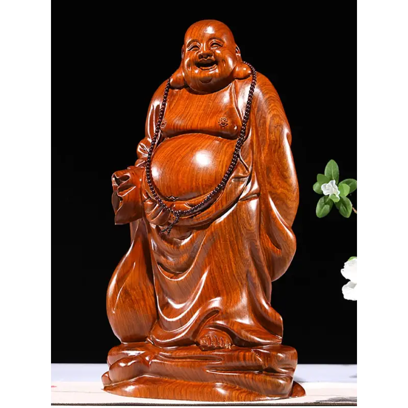 Statue Bouddha Rieur Maitreya Bois massif