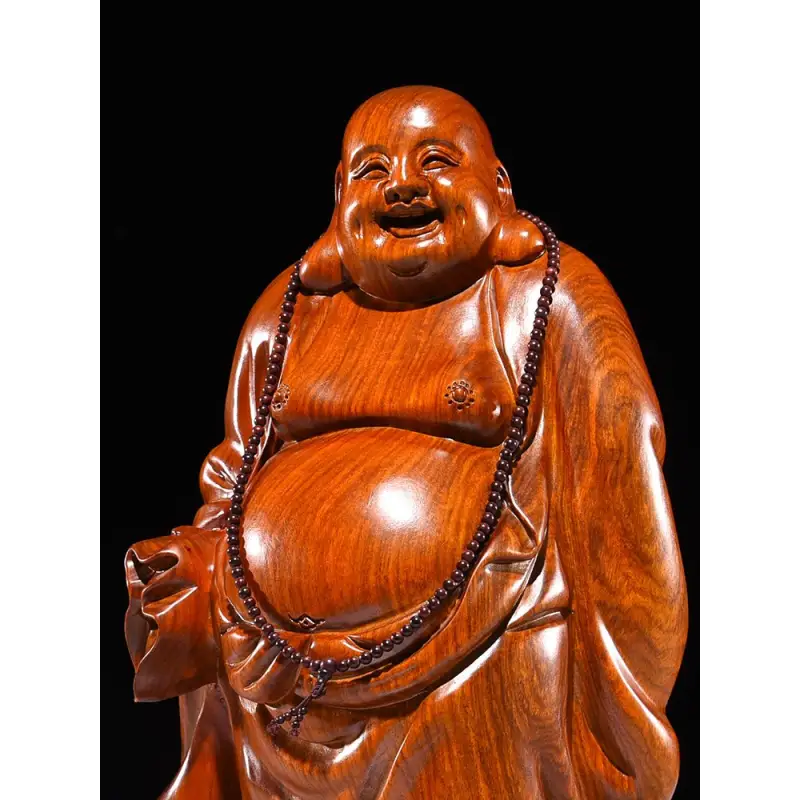 Statue Bouddha Rieur Maitreya Bois massif