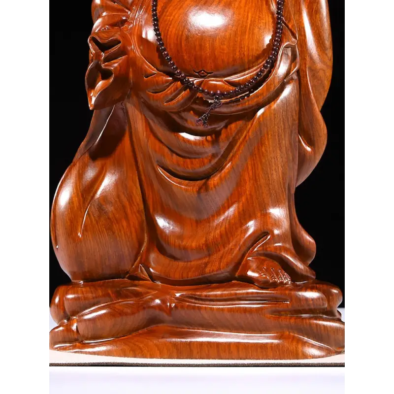 Statue Bouddha Rieur Maitreya Bois massif