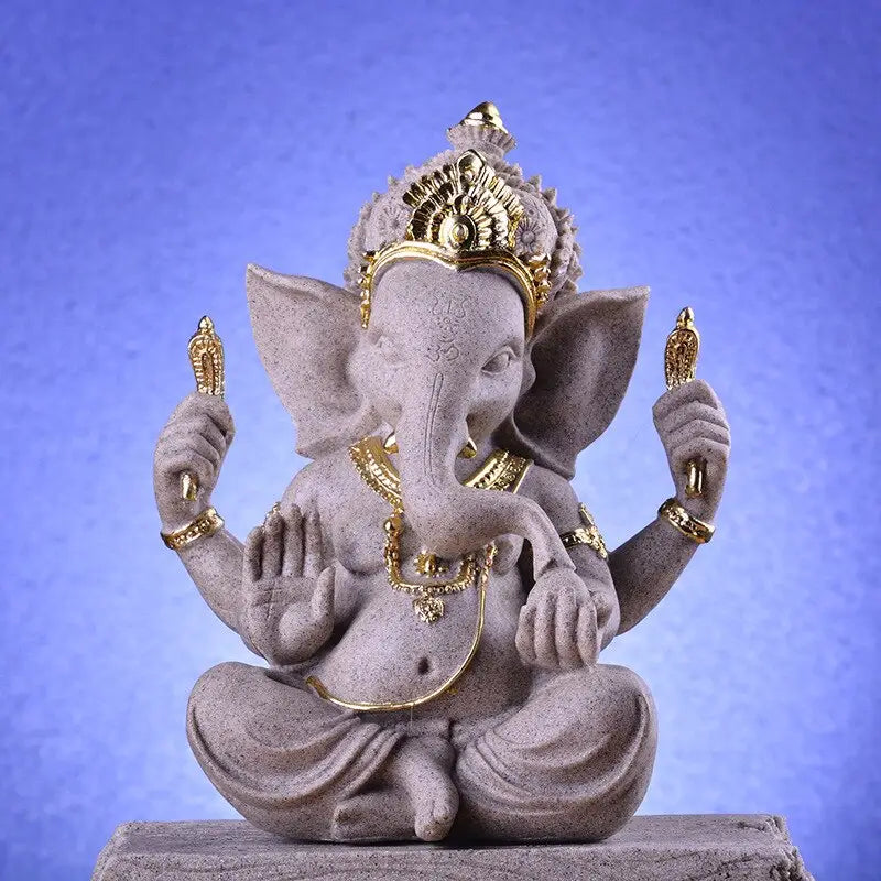 Statue de Dieu éléphant Ganesh en pierre de grès