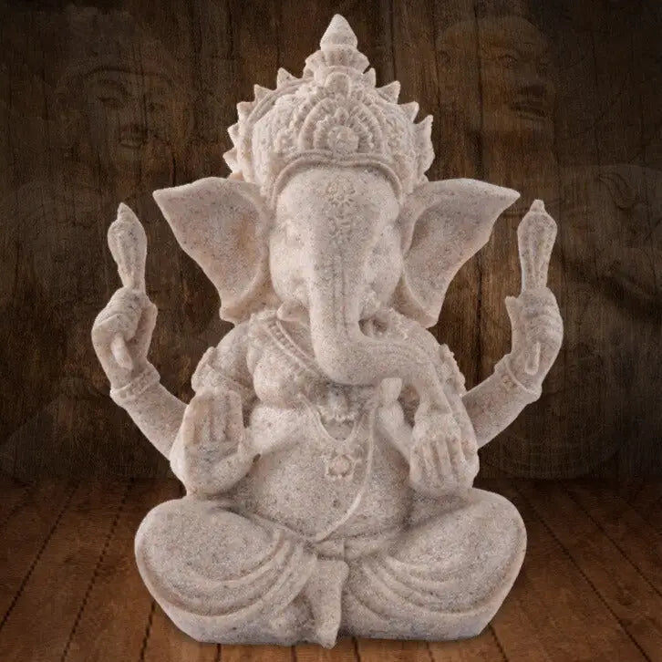 Statue de Dieu éléphant Ganesh en pierre de grès