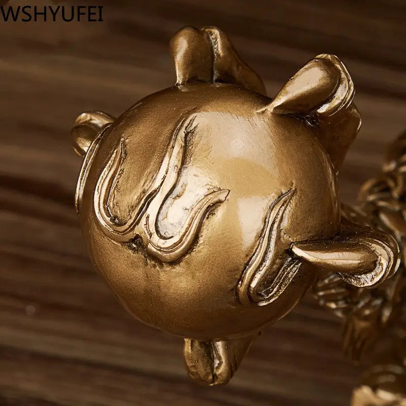 Statue Dragon Dorée en résine