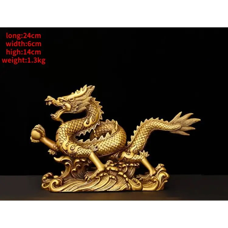 Statue Dragon Feng Shui en Cuivre