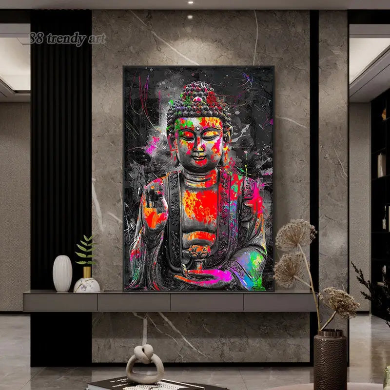 Tableau Bouddha Pop Art