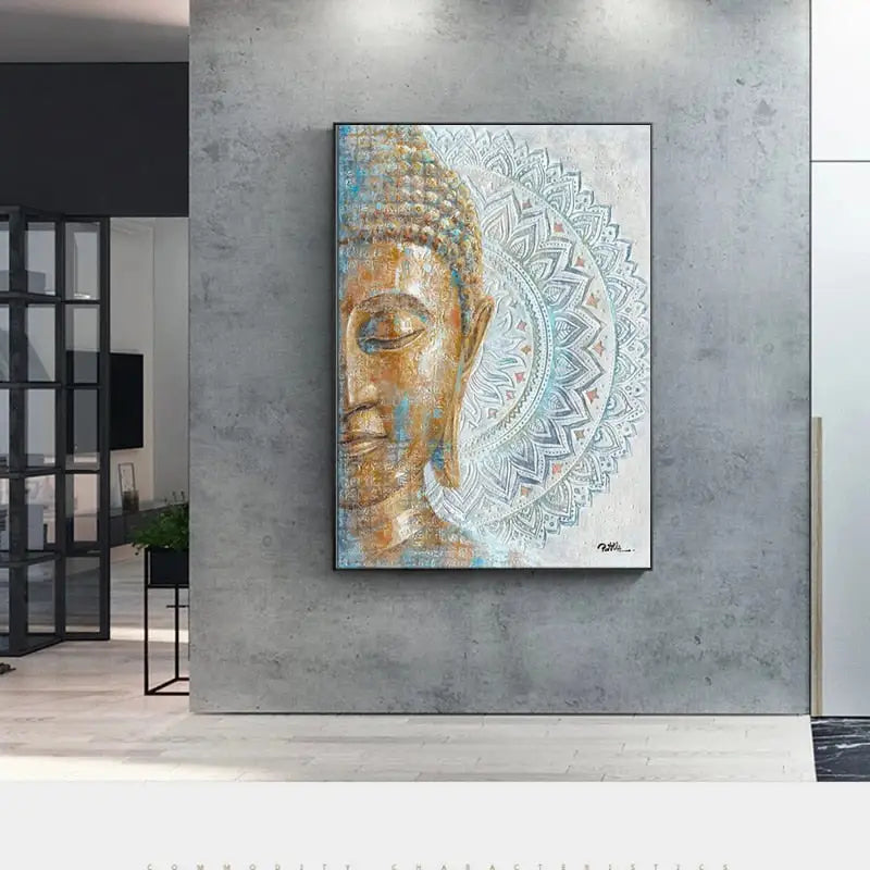 Tableau tête de Bouddha Mandala