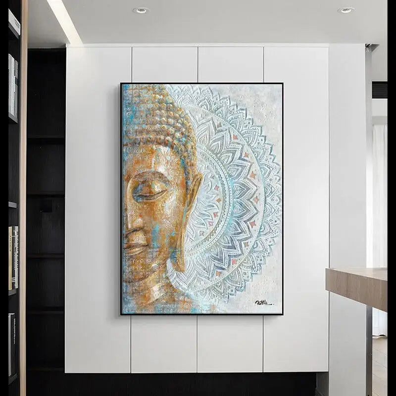 Tableau tête de Bouddha Mandala