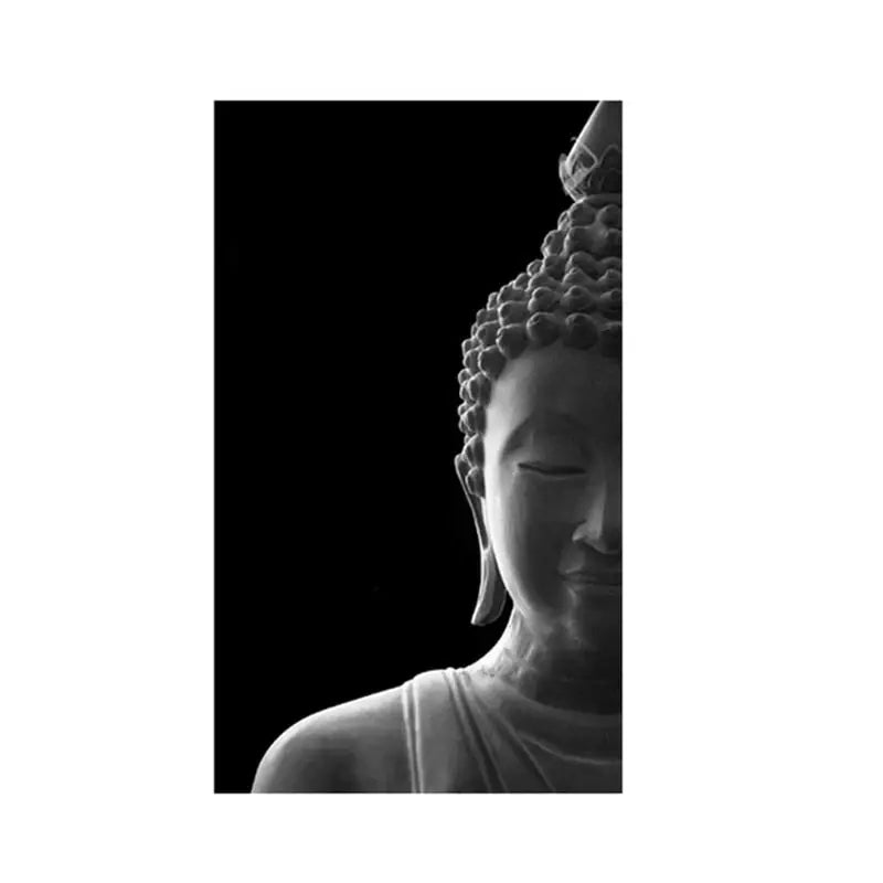 Tableau tête de bouddha noir et blanc - 20X35cm Unframed /