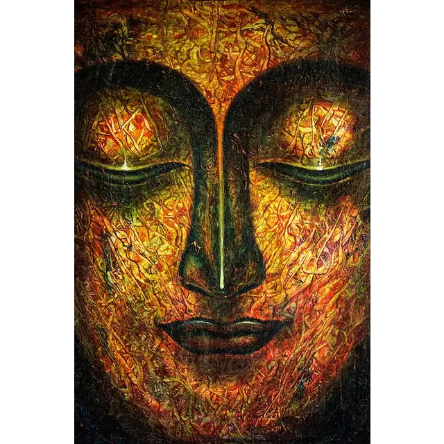 Tableau tête de bouddha Or - 20X30cm Unframed / JZ798-C