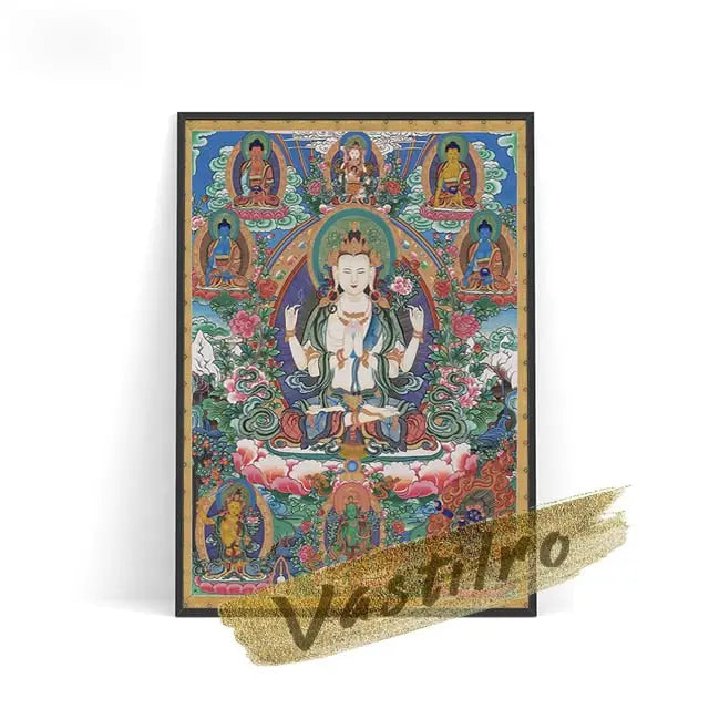 Tableau toile Thangka - 13x18cm No Frame / 08