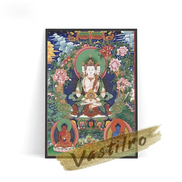 Tableau toile Thangka - 13x18cm No Frame / 09