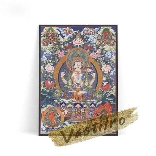 Tableau toile Thangka - 13x18cm No Frame / 10