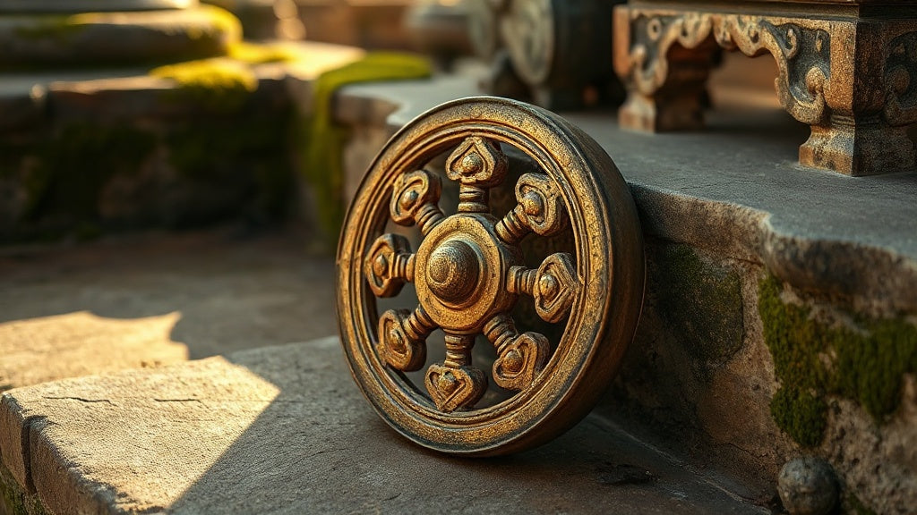 La roue du Dharma (Dharmachakra) : symbole du bouddhisme Image