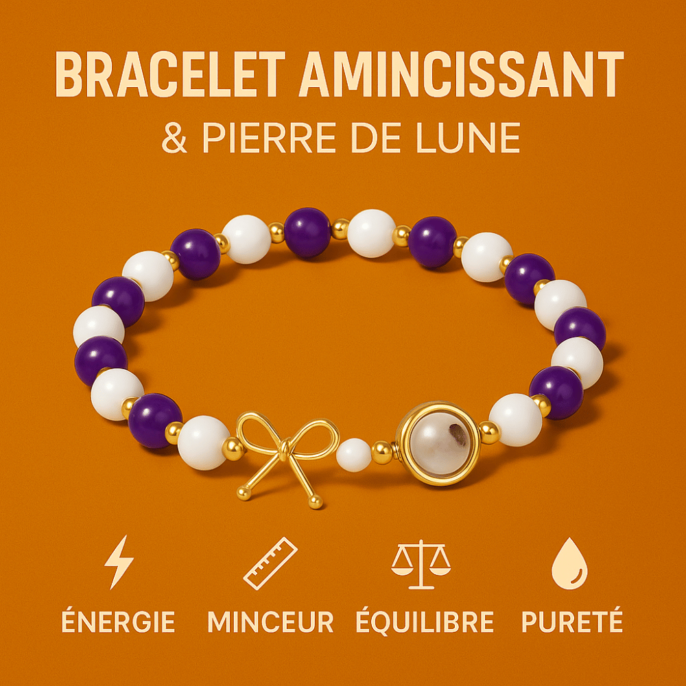 Pulsera adelgazante de amatista y piedra lunar