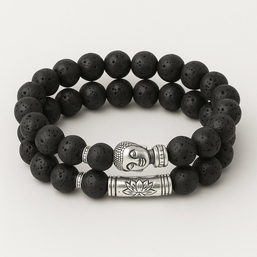 Buddha-Kopf-Armband und Steinperlen